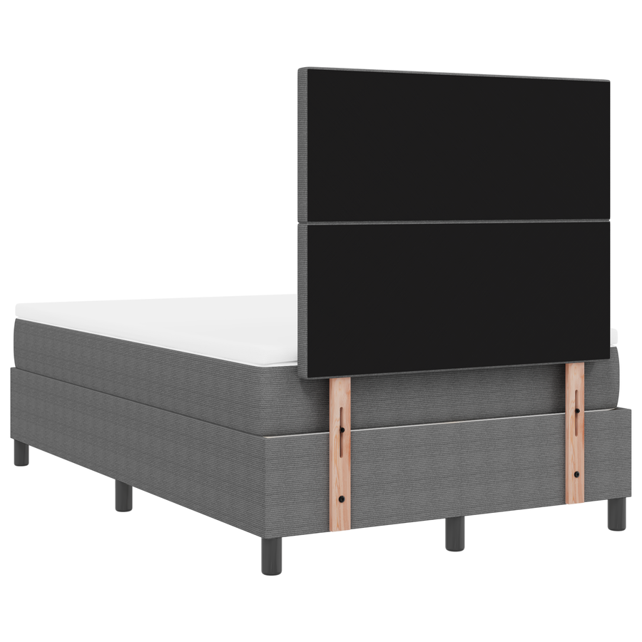 Boxspringbed met matras en LED ribfluweel lichtgrijs 120x200