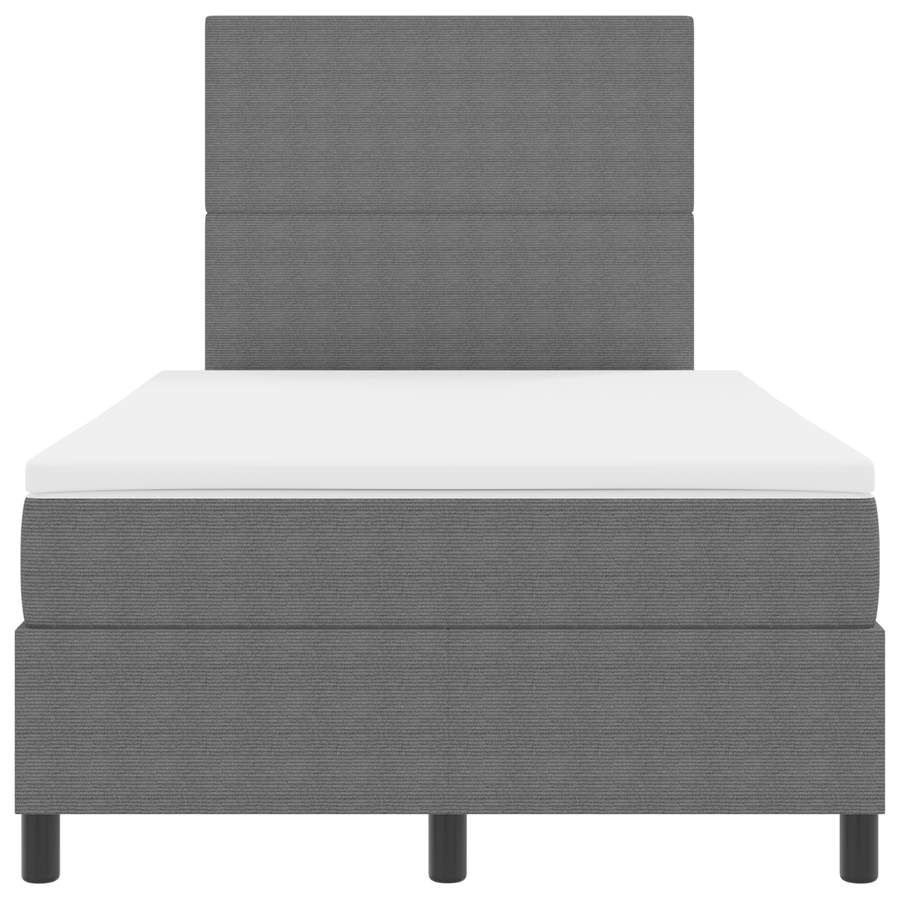 Boxspringbed met matras en LED ribfluweel lichtgrijs 120x200