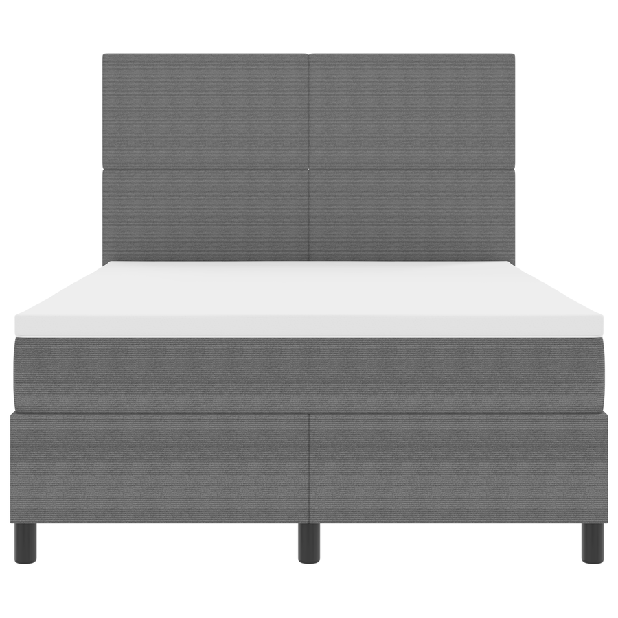 Boxspringbed met Matrassen & LED Lichtgrijs 140x200 cm Corduroy Stof