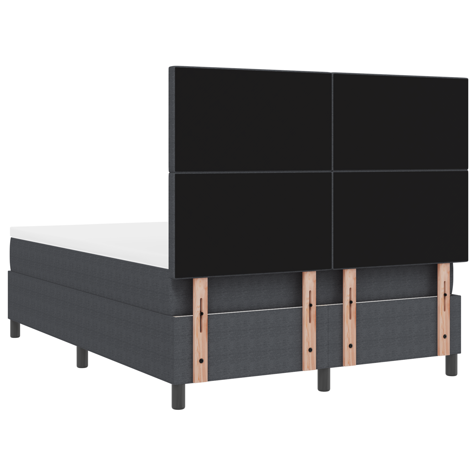 Boxspringbed met Matras & LED Donkergrijs 160x200 cm Corduroy Stof