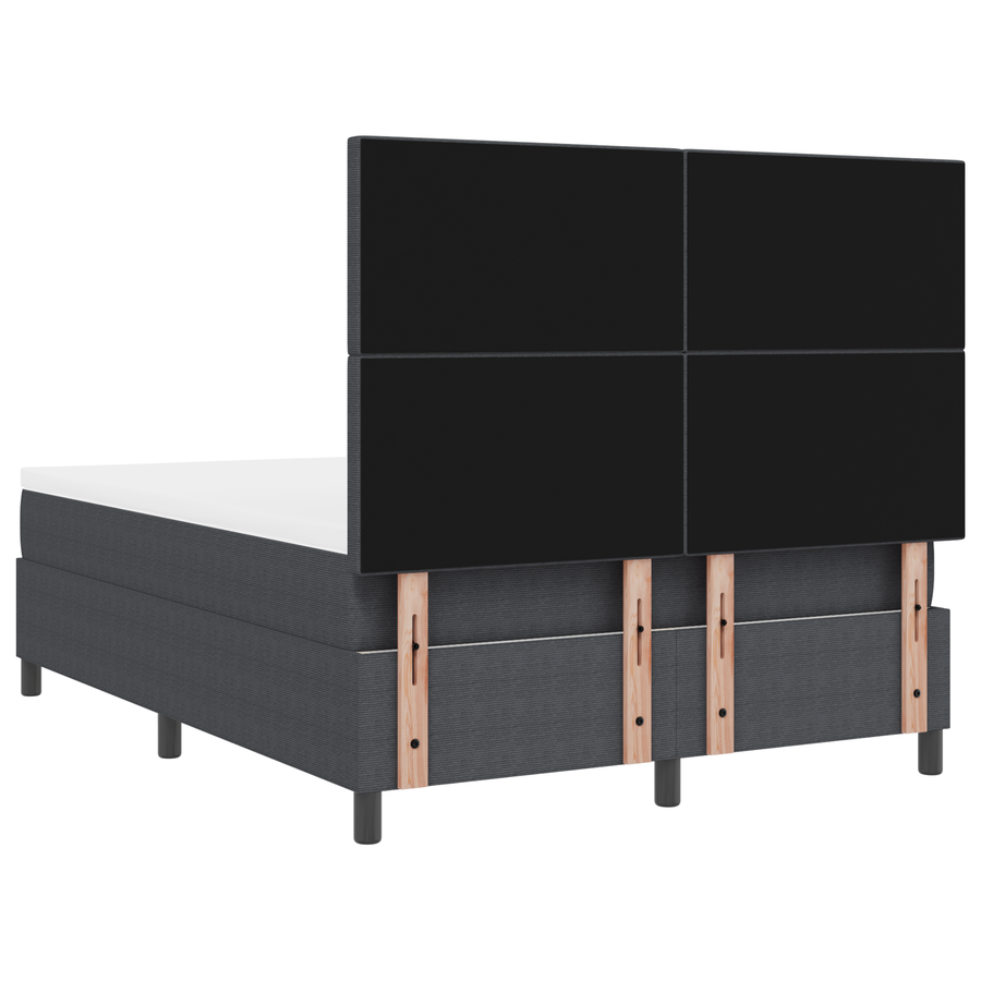Boxspringbed met Matras & LED Donkergrijs 160x200 cm Corduroy Stof
