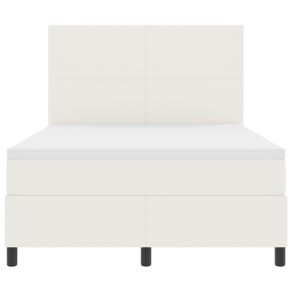 Boxspringbed met Matras & LED Crème 160x200 cm Corduroy Stof