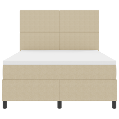 Boxspringbed met Matras & LED Verlichting Groen Grijs 160x200 cm Corduroy Stof