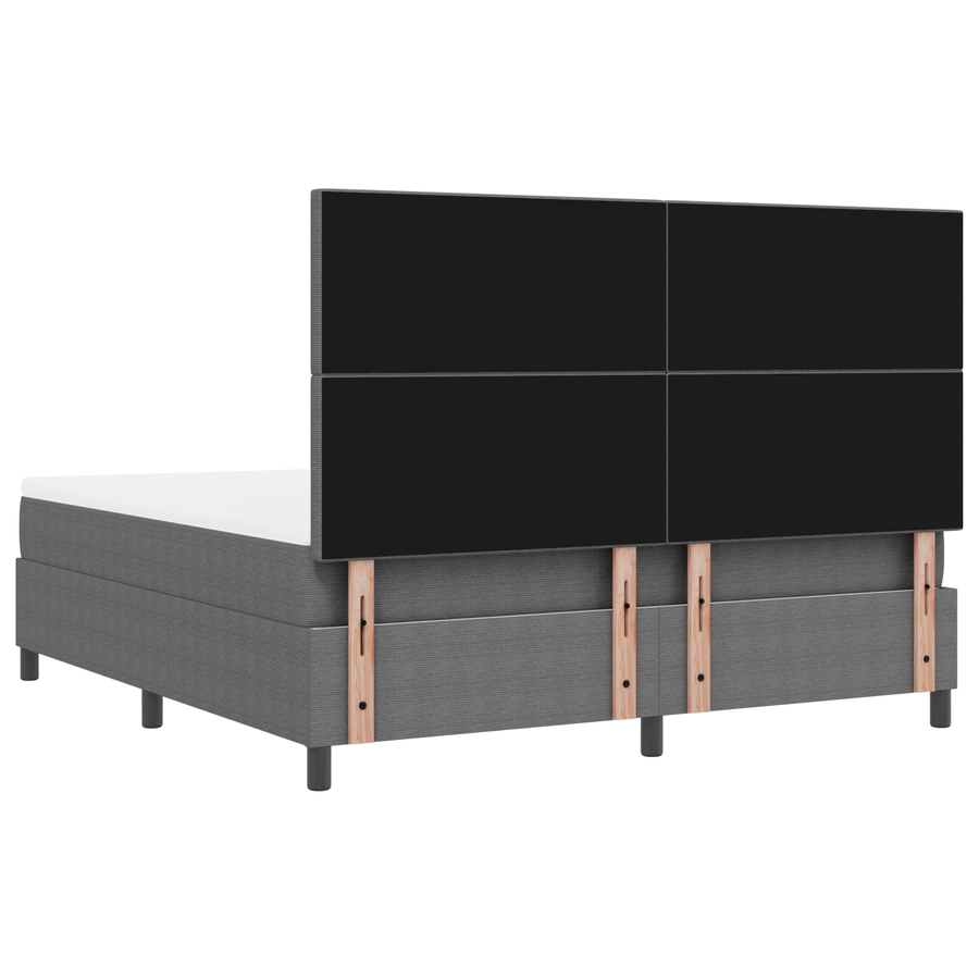 Boxspringbed met Matras & LED Licht Grijs Super King Corduroy Stof
