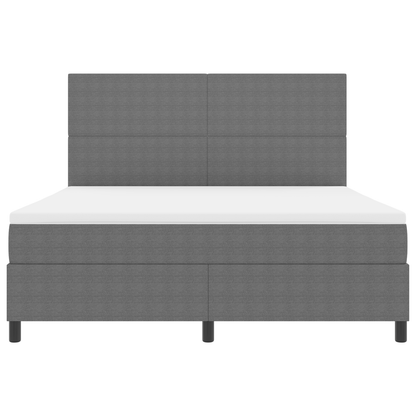 Boxspringbed met Matras & LED Licht Grijs Super King Corduroy Stof