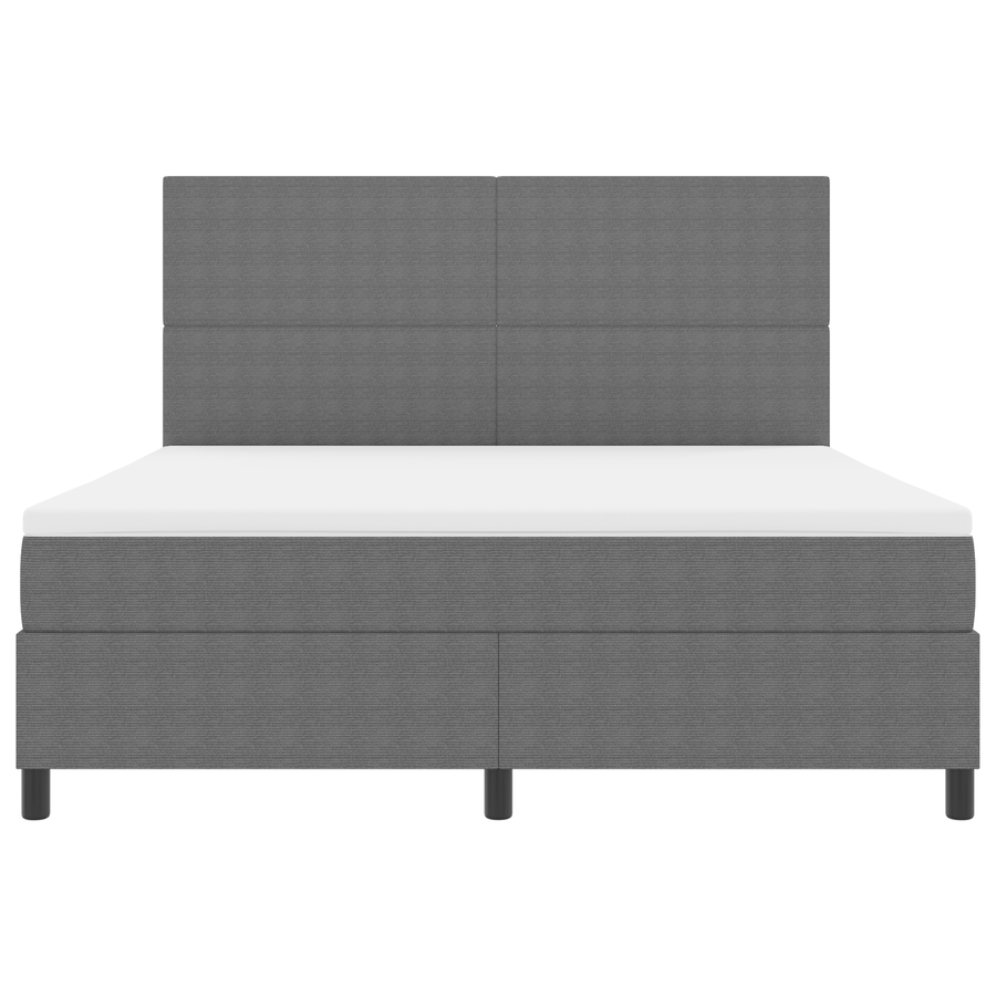 Boxspringbed met Matras & LED Licht Grijs Super King Corduroy Stof