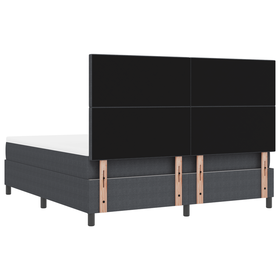 Boxspringbed met Matras & LED Donkergrijs Super King Korduroystof