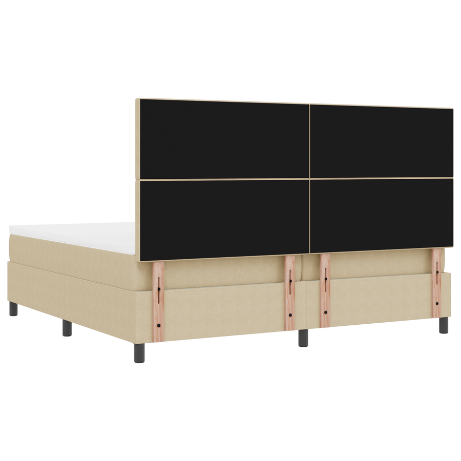 Boxspringbed matras en LED ribfluweel lichtgroen grijs 200x200