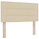 LED Headboard with LED Strip Lights Cream 80 cm Polyester