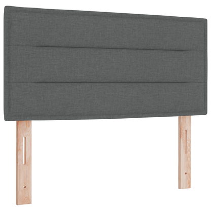 LED Hoofdbord met Lijnen Donkergrijs 90 cm Stof