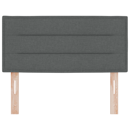 LED Hoofdbord met Lijnen Donkergrijs 90 cm Stof