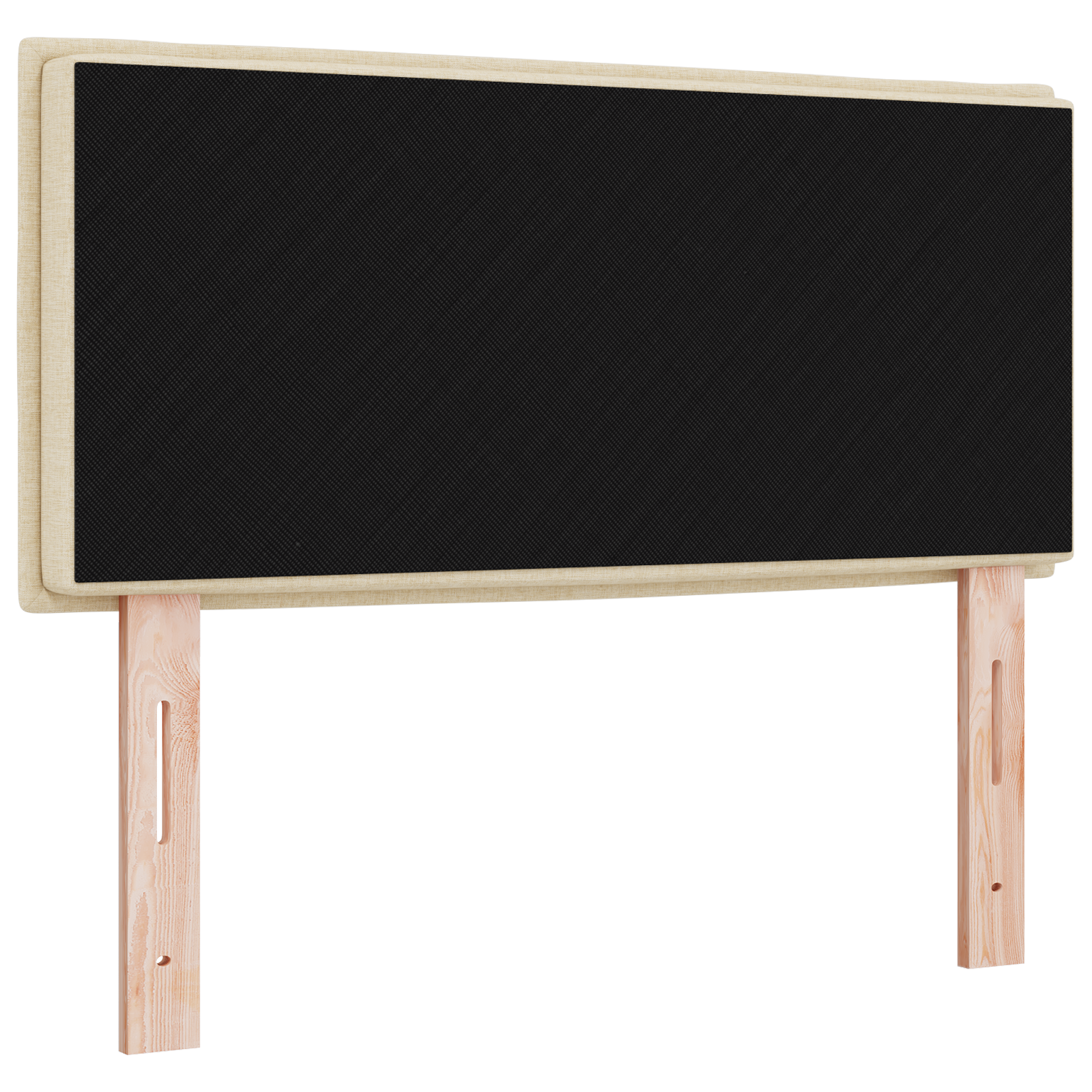 Hoofdbord met strepen 90 cm stof crèmekleurig