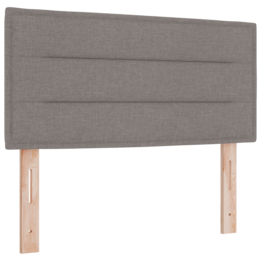 Hoofdbord met strepen 100 cm stof taupe