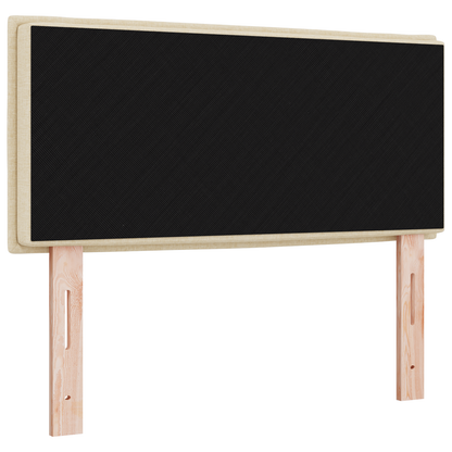 Hoofdbord met strepen 100 cm stof crèmekleurig