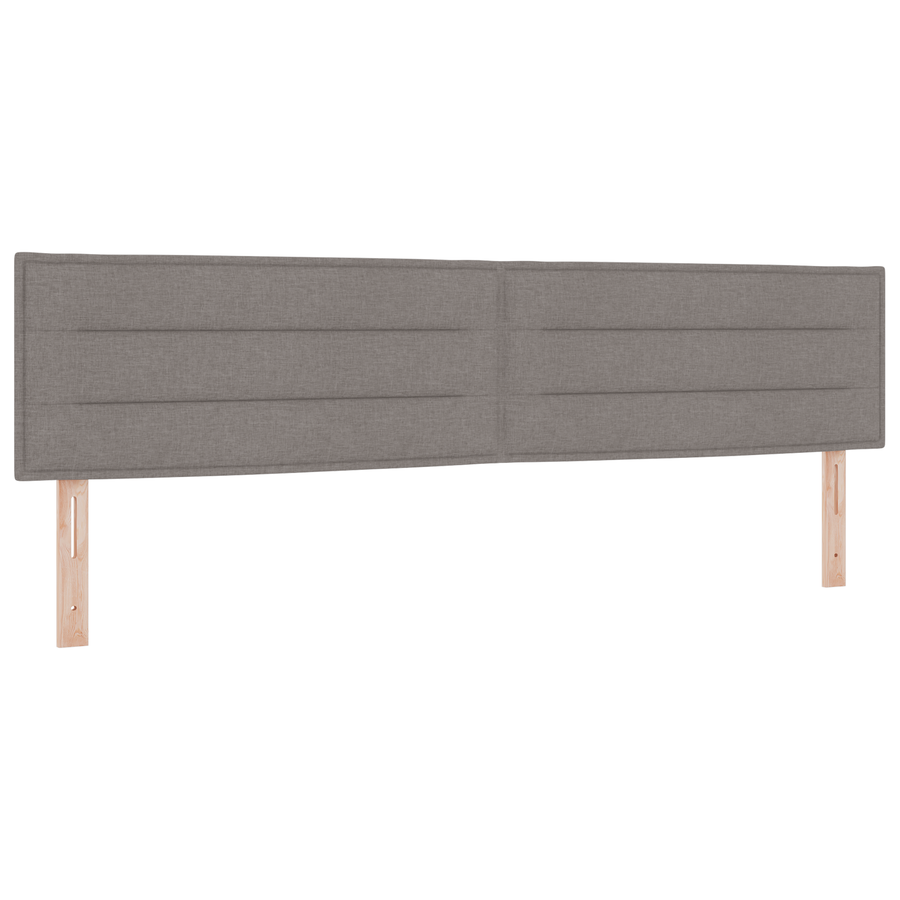 Hoofdbord met strepen 100 cm stof taupe