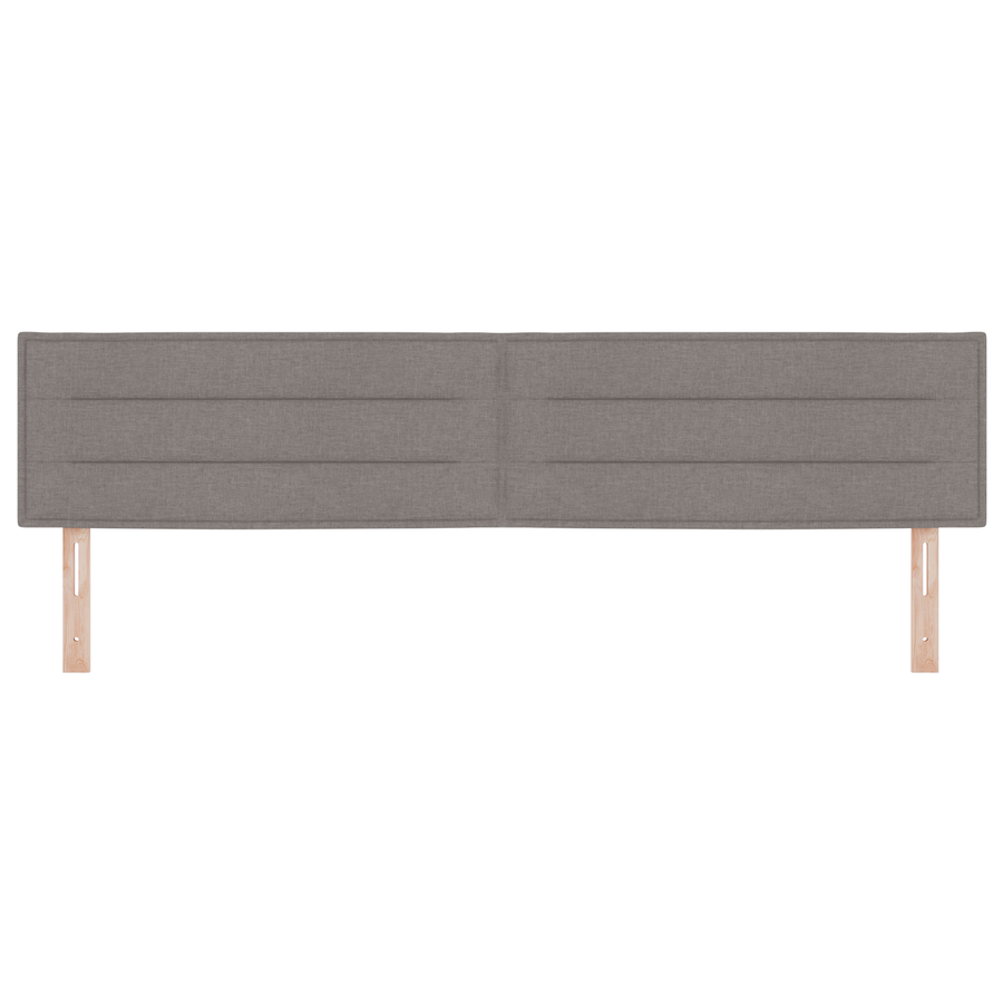 Hoofdbord met strepen 100 cm stof taupe