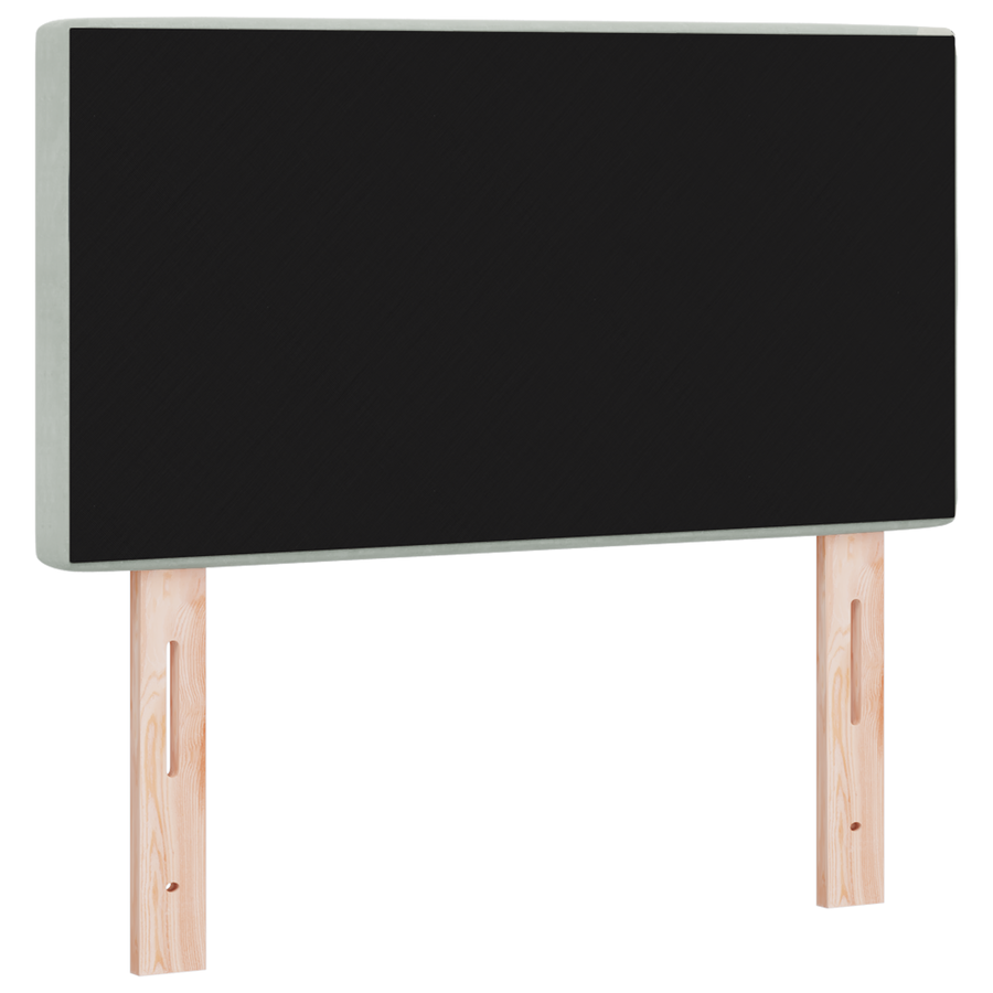 Hoofdbord LED en kristallen knopen 80 cm fluweel lichtgrijs
