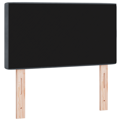 Hoofdbord LED en kristallen knopen 80 cm fluweel donkergrijs