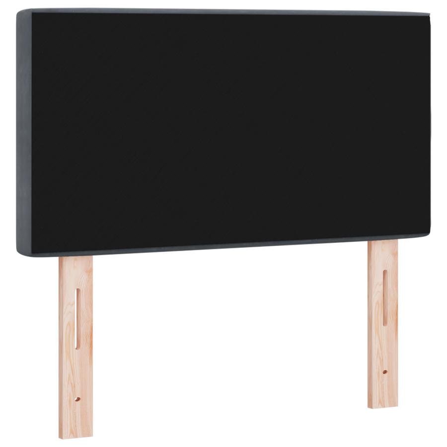 Hoofdbord LED en kristallen knopen 80 cm fluweel donkergrijs