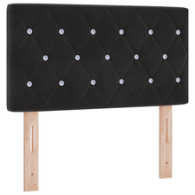 Hoofdbord LED en kristallen knopen 80 cm fluweel zwart