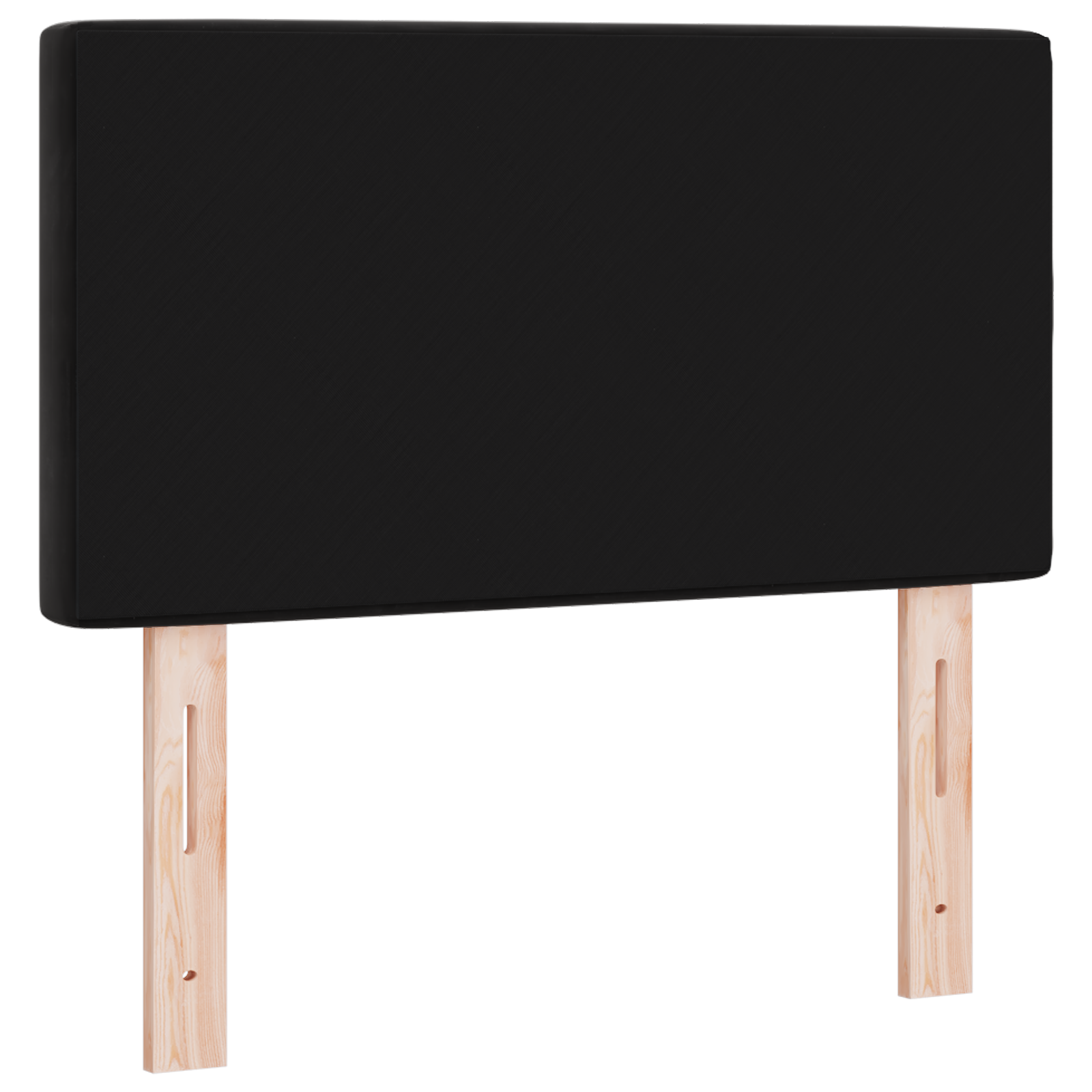 Hoofdbord LED en kristallen knopen 80 cm fluweel zwart