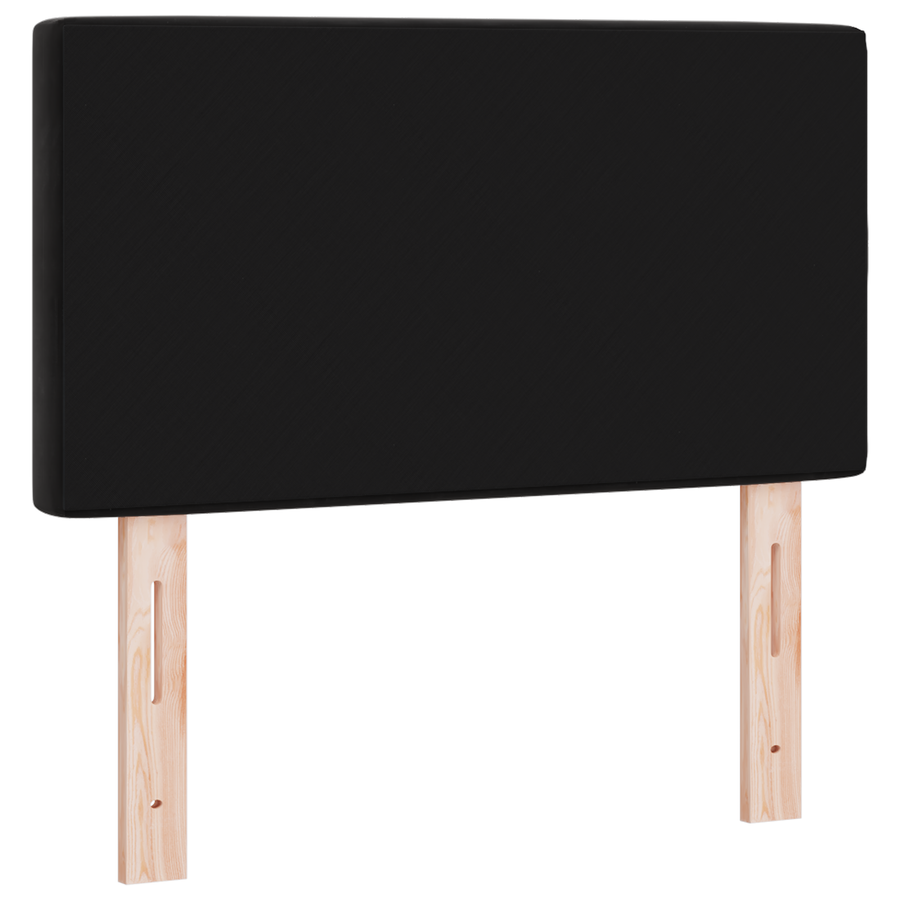 Hoofdbord LED en kristallen knopen 80 cm fluweel zwart