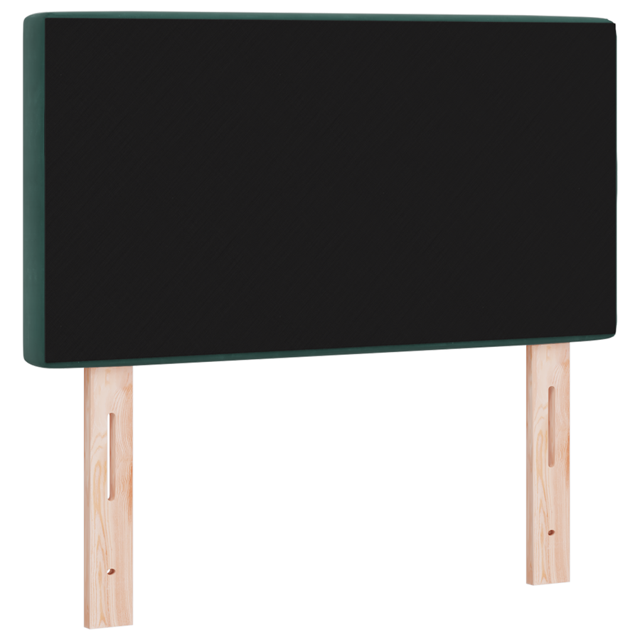 Hoofdbord LED en kristallen knopen 80 cm fluweel donkergroen