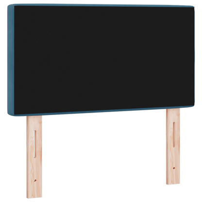 Hoofdbord LED en kristallen knopen 80 cm fluweel donkerblauw