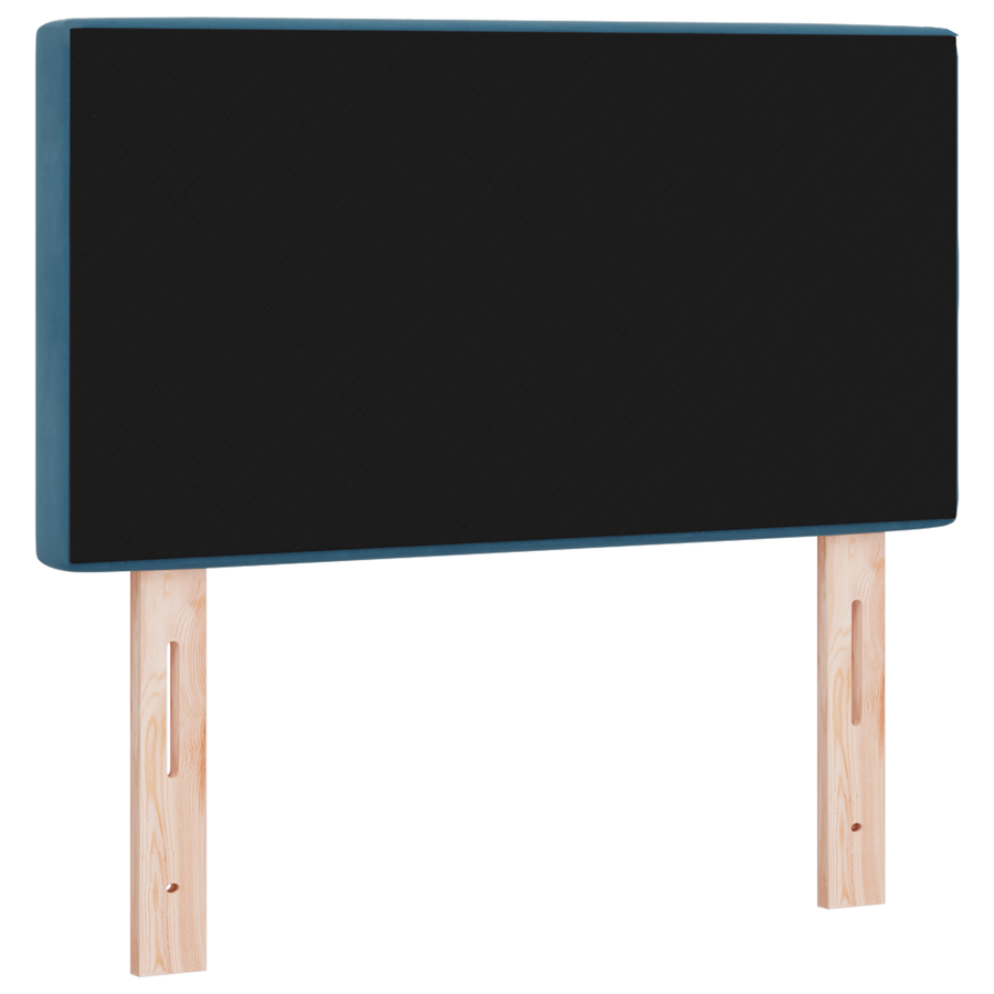 Hoofdbord LED en kristallen knopen 80 cm fluweel donkerblauw