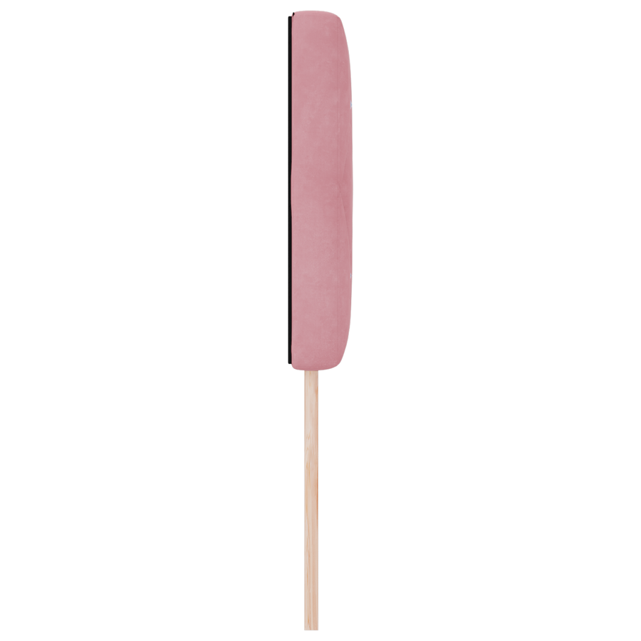 Hoofdbord LED en kristallen knopen 80 cm fluweel roze