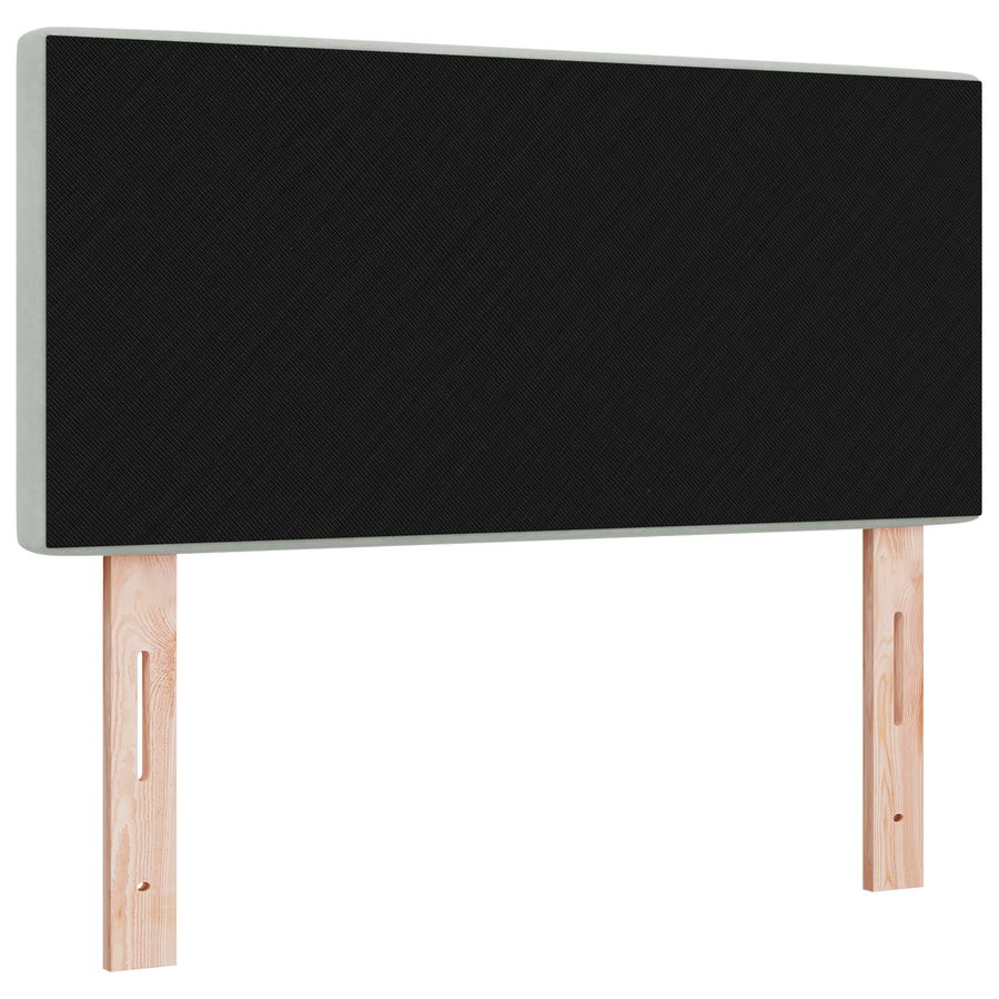 Hoofdbord LED en kristallen knopen 90 cm fluweel lichtgrijs