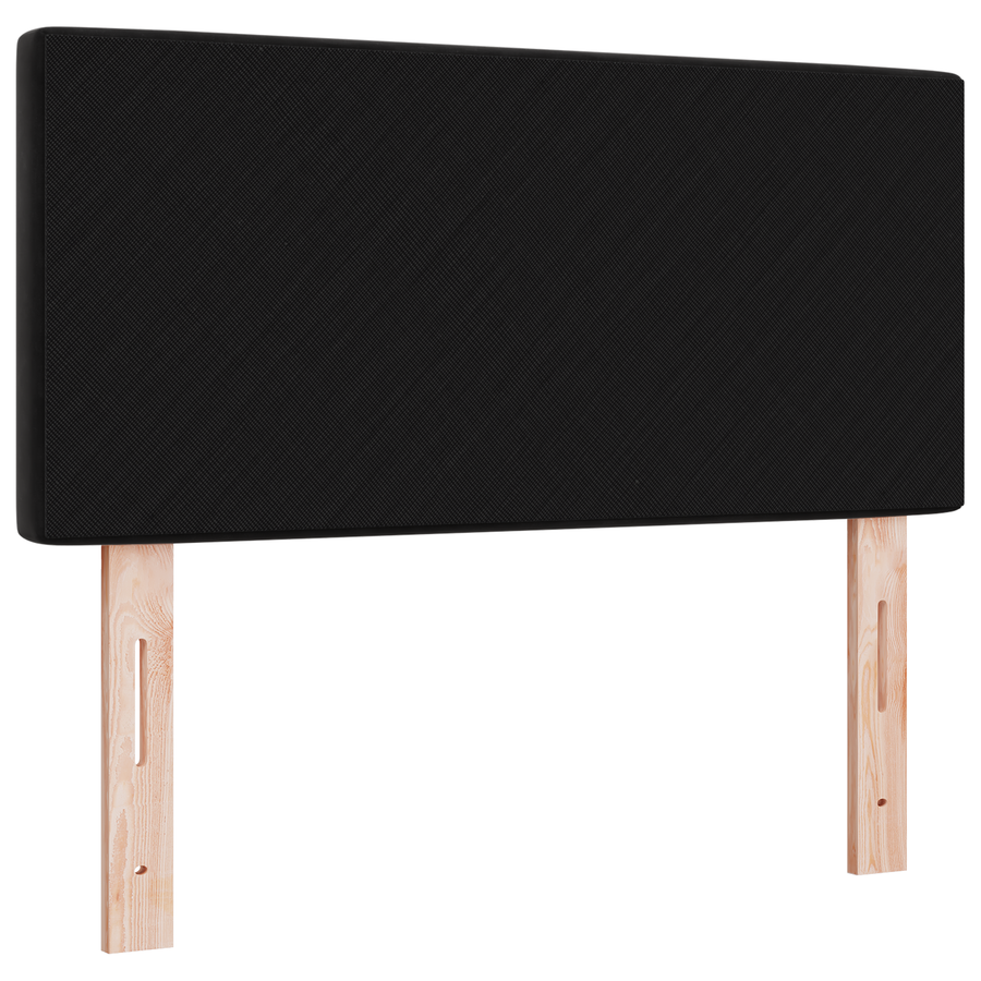 Hoofdbord LED en kristallen knopen 100 cm fluweel zwart