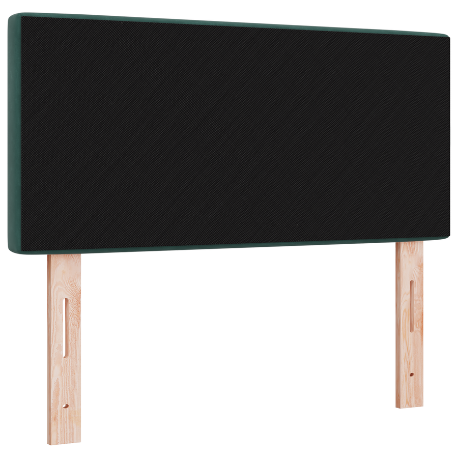 Hoofdbord LED en kristallen knopen 100 cm fluweel donkergroen