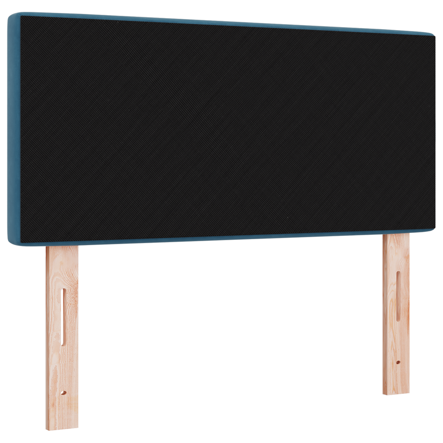 Hoofdbord LED en kristallen knopen 100 cm fluweel donkerblauw