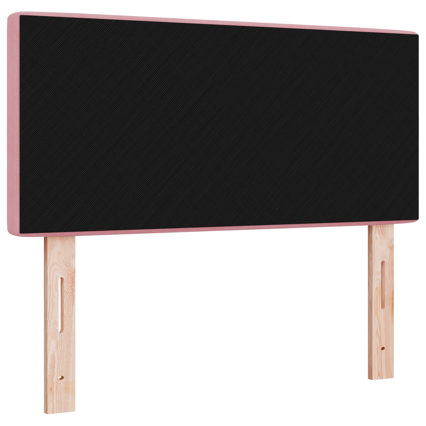 Hoofdbord LED en kristallen knopen 100 cm fluweel roze