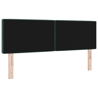 Hoofdbord LED en kristallen knopen 72 cm fluweel donkergroen