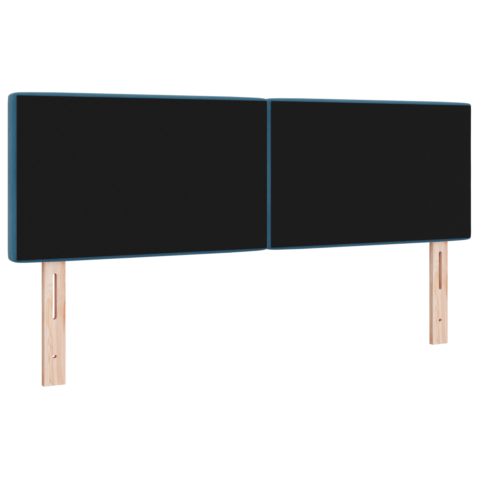 Hoofdbord LED en kristallen knopen 72 cm fluweel donkerblauw
