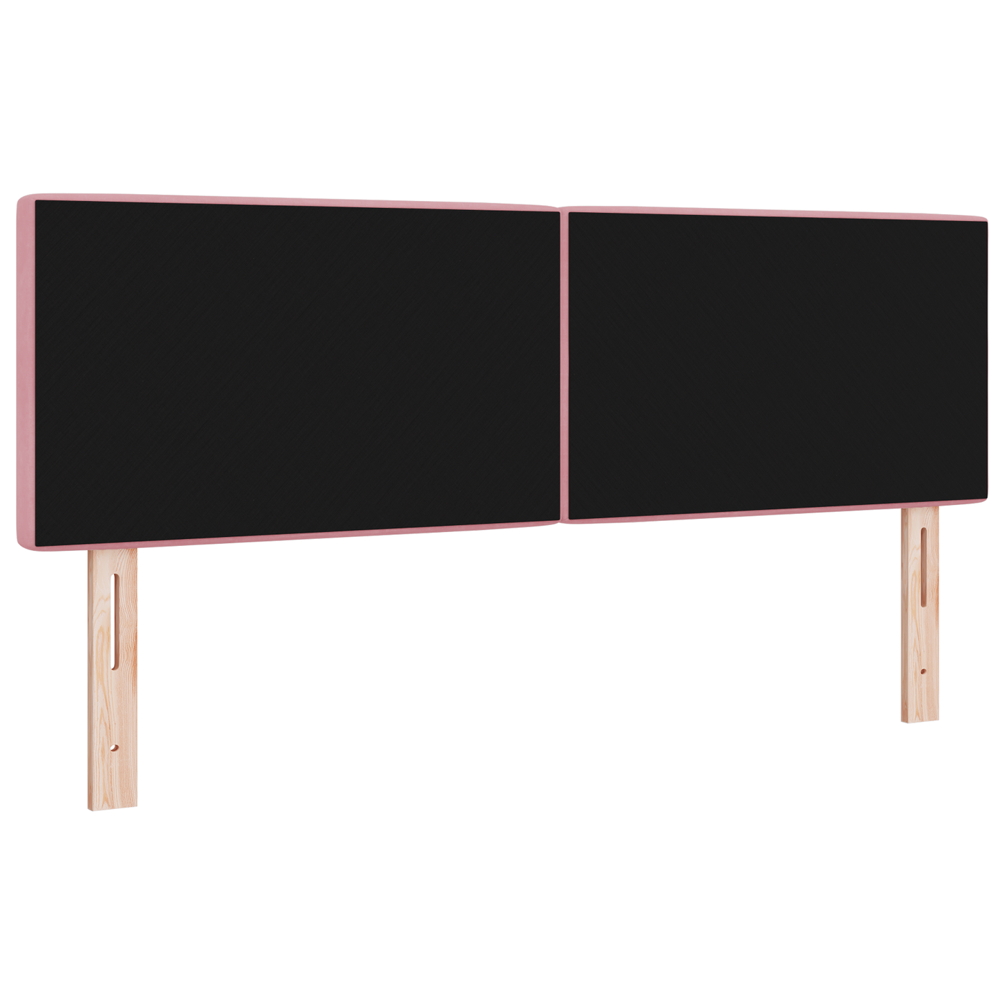 Hoofdbord LED en kristallen knopen 72 cm fluweel roze