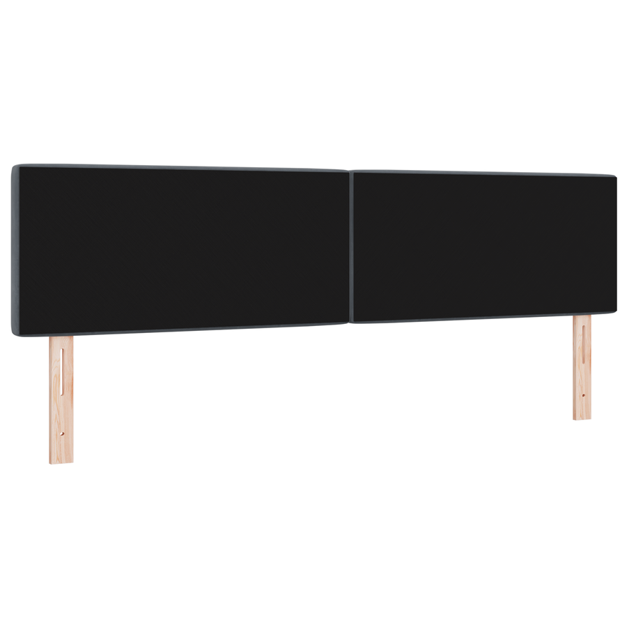 Hoofdbord LED en kristallen knopen 90 cm fluweel donkergrijs