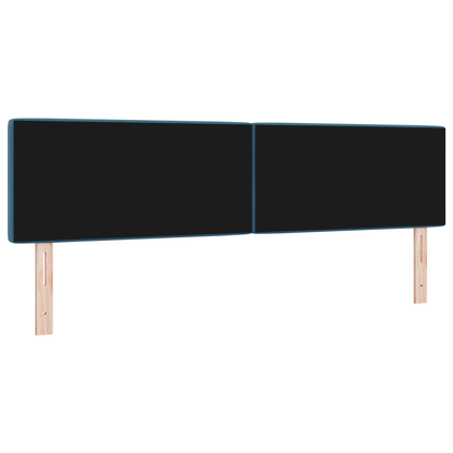 Hoofdbord LED en kristallen knopen 90 cm fluweel donkerblauw
