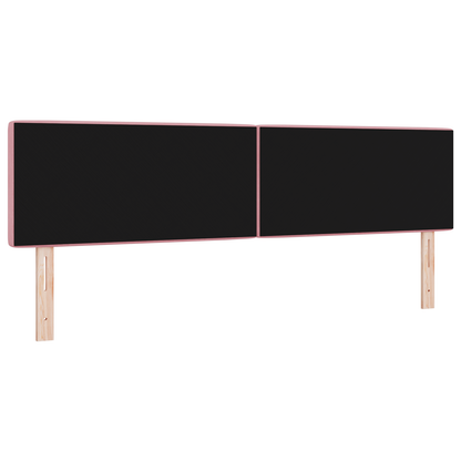 Hoofdbord LED en kristallen knopen 90 cm fluweel roze
