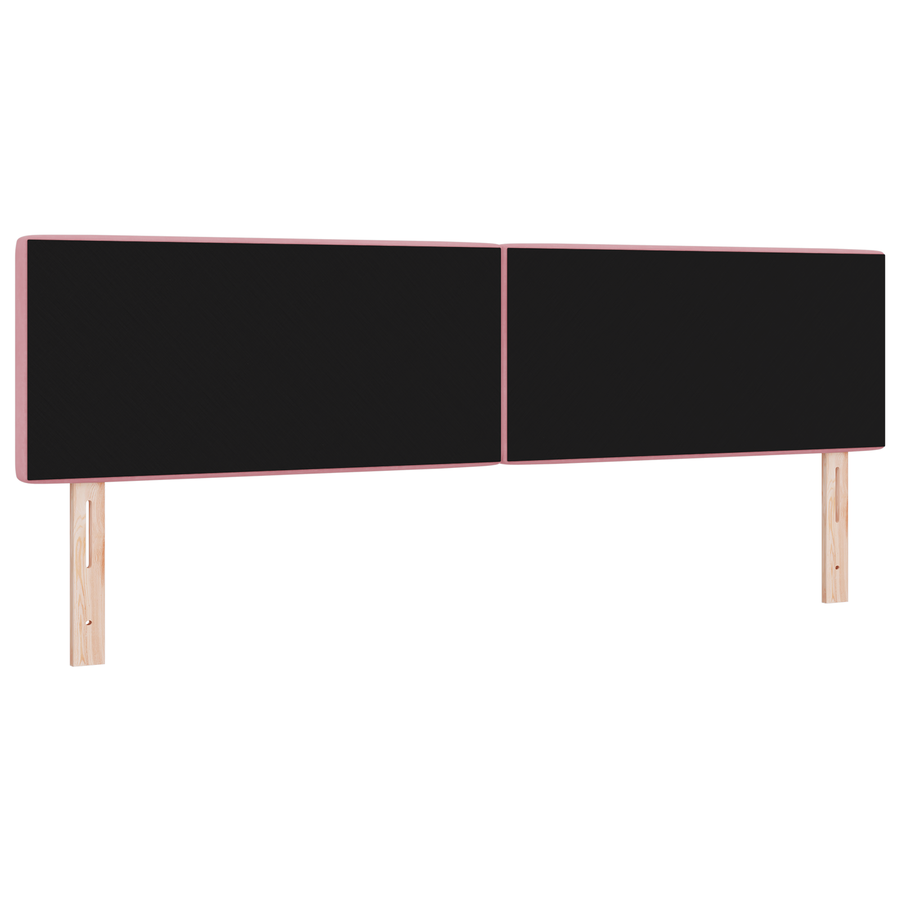 Hoofdbord LED en kristallen knopen 90 cm fluweel roze