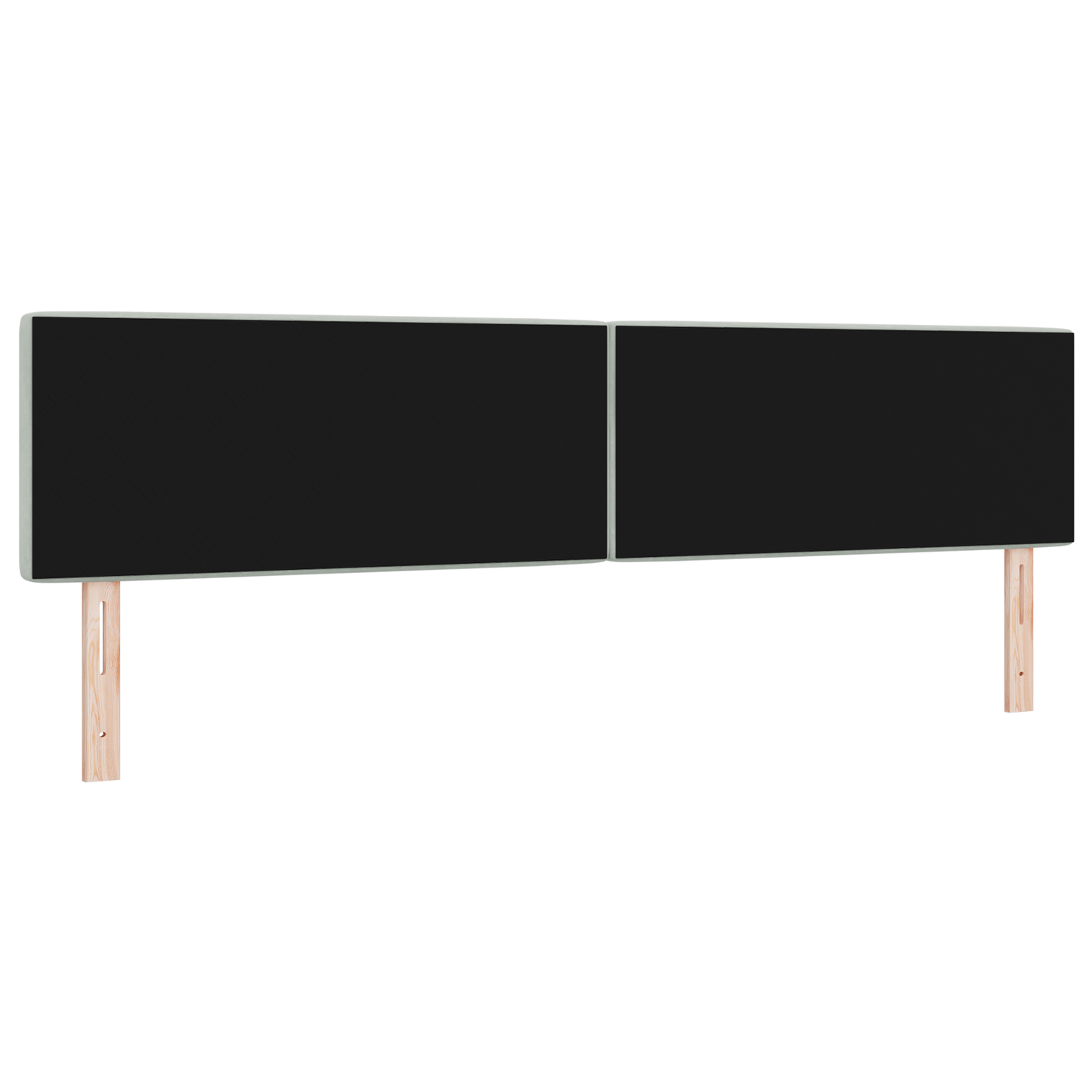 Hoofdbord LED en kristallen knopen 100 cm fluweel lichtgrijs