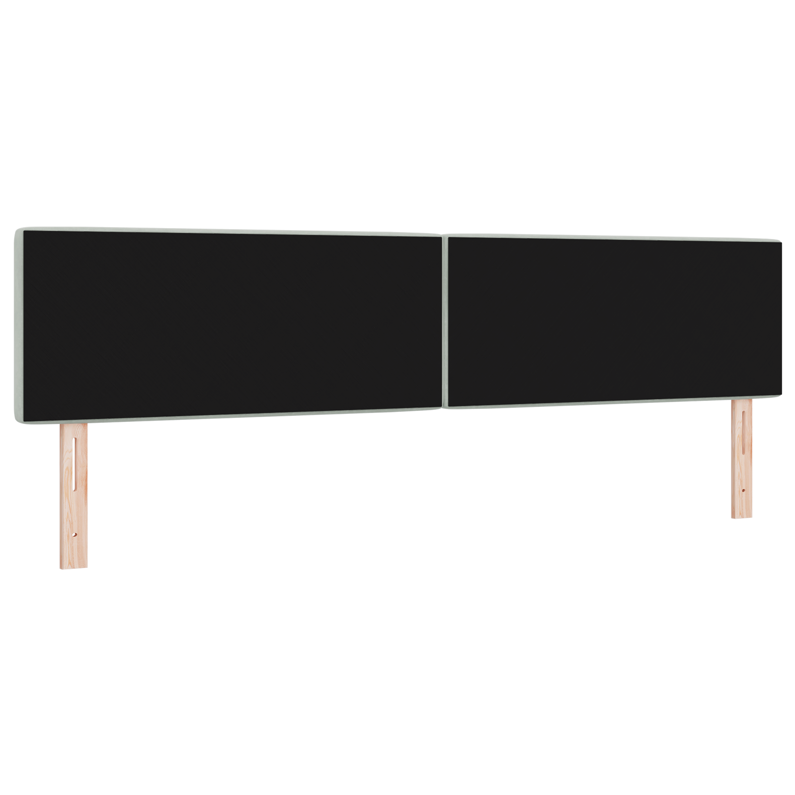 Hoofdbord LED en kristallen knopen 100 cm fluweel lichtgrijs