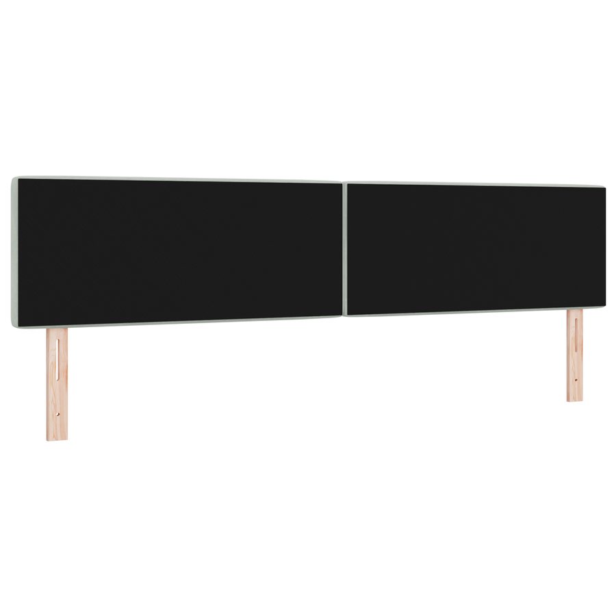 Hoofdbord LED en kristallen knopen 100 cm fluweel lichtgrijs