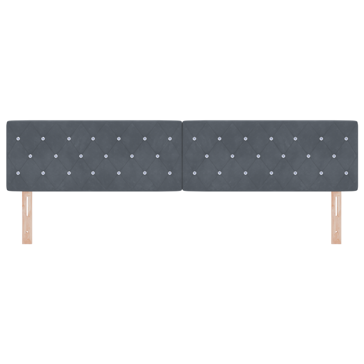 Hoofdbord LED en kristallen knopen 100 cm fluweel donkergrijs
