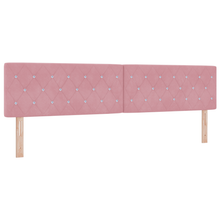 Hoofdbord LED en kristallen knopen 100 cm fluweel roze