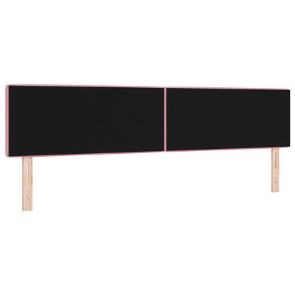 Hoofdbord LED en kristallen knopen 100 cm fluweel roze