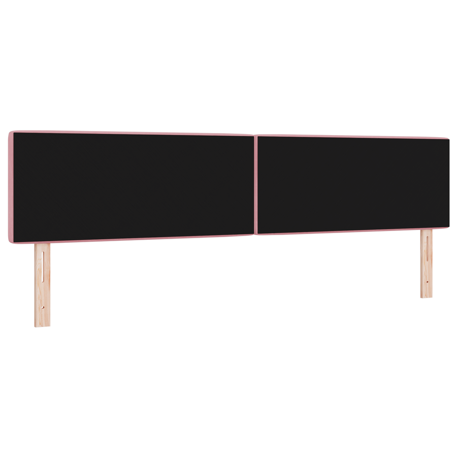 Hoofdbord LED en kristallen knopen 100 cm fluweel roze
