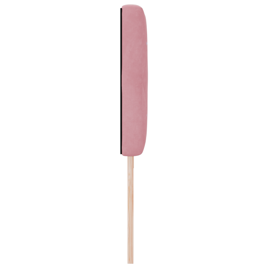 Hoofdbord LED en kristallen knopen 100 cm fluweel roze